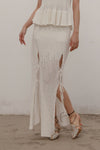 SWAYING/KNIT Japanese paper furry maxi skirt SW22SSB22 white